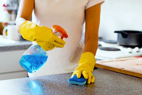 Professional upholstery cleaning equipment in use on fabric furniture